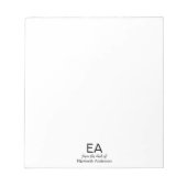 From the desk of White and Black Name and Monogram ノートパッド (正面)