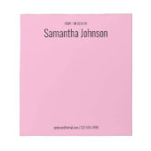 From the Desk of Your Name Light Pink and Black ノートパッド (正面)