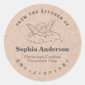 From the Kitchen of Christmas Angel Wing Kraft ラウンドシール (正面)