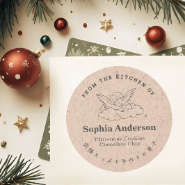 From the Kitchen of Christmas Angel Wing Kraft ラウンドシール