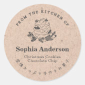From the Kitchen of Christmas Cake Kraft Rustic ラウンドシール (正面)