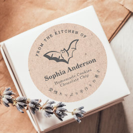 From the Kitchen of Halloween Bat Kraft Rustic ラウンドシール