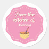 From The Kitchen Of / Pink Sticker ラウンドシール (正面)