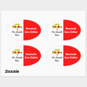 From the Kitchen of Retro Red Yellow Canning 楕円形シール (シート)