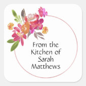 From the kitchen of stickers スクエアシール (正面)