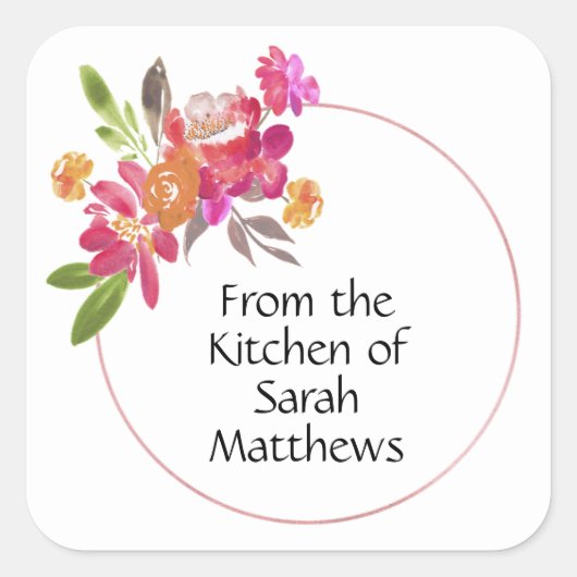 From the kitchen of stickers スクエアシール (正面)