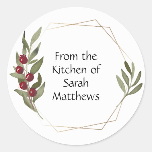 From the kitchen of stickers ラウンドシール (正面)