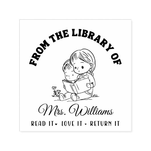 From The Library Of | こどもの読書 本の先生 セルフインキングスタンプ (デザイン)