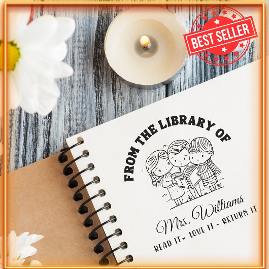 From The Library Of | 学校の子供たちの本の先生 セルフインキングスタンプ