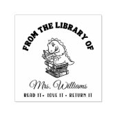 From The Library Of | 本の上の恐竜の先生 セルフインキングスタンプ (デザイン)