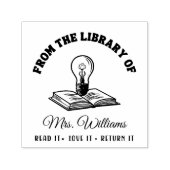 From The Library Of | 本の上の電球 先生 セルフインキングスタンプ (デザイン)