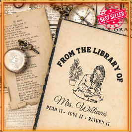 From The Library Of | 読書少女の古書 セルフインキングスタンプ