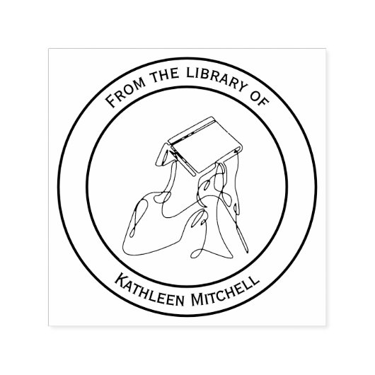 From the Library of Book Stamp おもしろい Sleeping Lady セルフインキングスタンプ (デザイン)