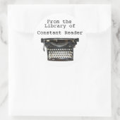 From the Library Of Bookplate Stickers Typewriter ラウンドシール (バッグ)
