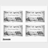 From the Library of Books Quill蔵書票 長方形シール (シート)