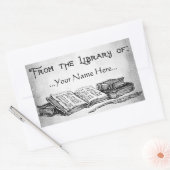 From the Library of Books Quill蔵書票 長方形シール (封筒)