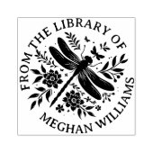 From the Library Of Custom Dragonfly Ex Libris ラバースタンプ (インプリント)