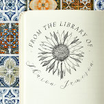 From the Library of Custom Name Vintage Sunflower セルフインキングスタンプ<br><div class="desc">This beautiful round library stamp features a rustic sunflower in the center. The message ´´From the Library of´´ curves gracefully on the top, in subtle serif font while the NAME is on the bottom in delicate calligraphy script. Both are written in an elegant typography. You can very easily customize this...</div>