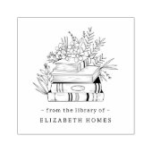 From the Library of Custom Quote Books and Flower ラバースタンプ (インプリント)