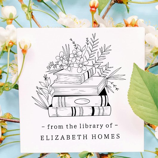 From the Library of Custom Quote Books and Flower ラバースタンプ
