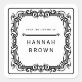 From The Library Of Elegant Bookplate Sticker スクエアシール (正面)