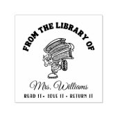 From The Library Of | Funny School Teacher Book セルフインキングスタンプ (デザイン)