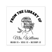 From The Library Of | Girl Head Shelf Book セルフインキングスタンプ (デザイン)