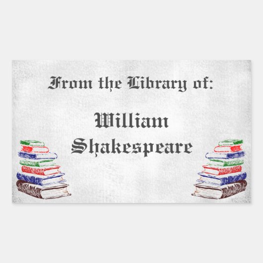 From the Library of Gothci Letter カスタム蔵書票 長方形シール (正面)