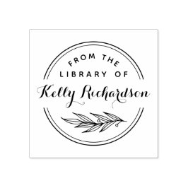 From The Library Of | Hand Drawn Branch & Script ラバースタンプ