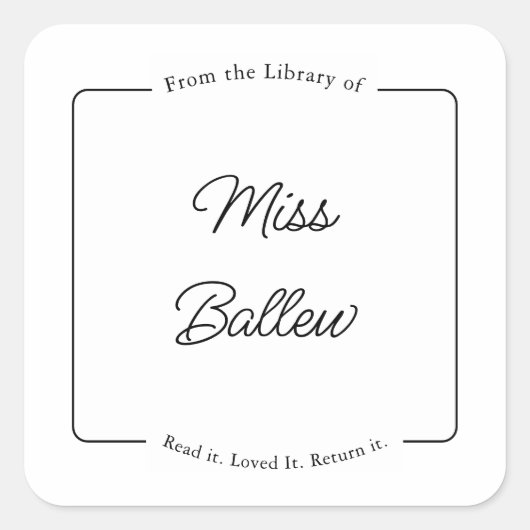 From the Library of Labels, Library Stickers スクエアシール (正面)