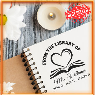 From The Library Of Love Heart on Book Teacher セルフインキングスタンプ