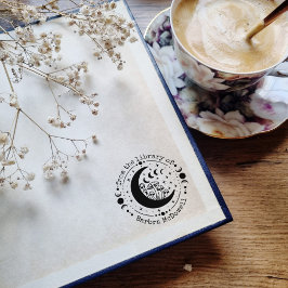 From the Library Of Moon & Mushrooms Ex Libris ラバースタンプ