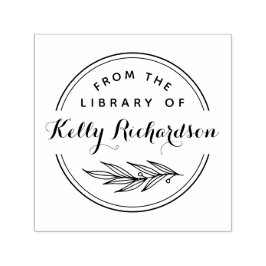 From The Library Of | Round Rustic Script & Branch セルフインキングスタンプ