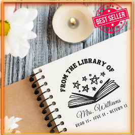 From The Library Of | Stars Vintage Book セルフインキングスタンプ