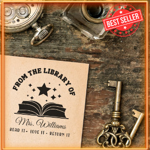 From The Library Of Stars Vintage Teacher Book セルフインキングスタンプ