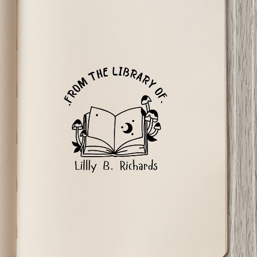 From the Library of [Your Name] – 魔法の本 ラバースタンプ