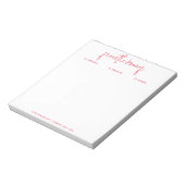 "From the Mom of" Note to School, Red Notepad ノートパッド (回転)