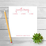 "From the Mom of" Note to School, Red Notepad ノートパッド<br><div class="desc">これらのノートパッドは、あなたの机に完璧な贈り物や追加を作る。おカスタマイズ子様の名前と情報が下に連絡あるメモ帳。機能を使カスタマイズ用して、文字のフォントまたはレイアウトを変更する。</div>