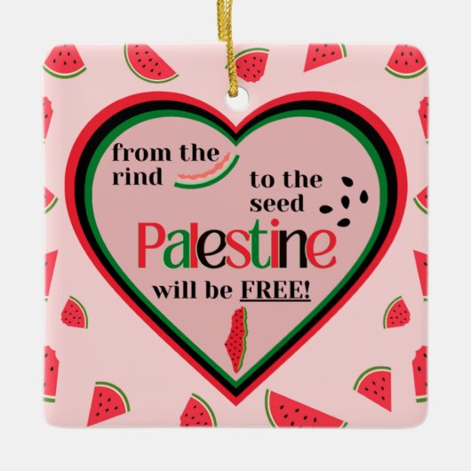 From the Rind to the Seed Palestine will be Free! セラミックオーナメント (正面)