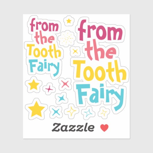 "From the Tooth Fairy" Stars & Sparkleスタンプ シール (シート)
