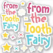 "From the Tooth Fairy" Stars & Sparkleスタンプ シール (正面)