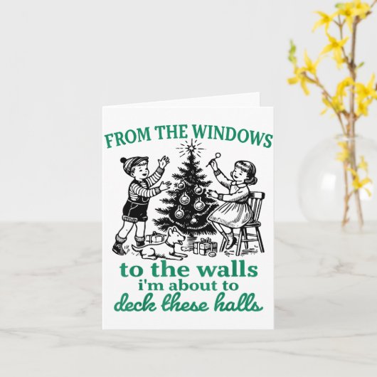 From The Windows To The Walls Funny Christmas Tree カード (黄色い花)