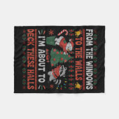 From The Windows To The Walls Raccoon Christmas Ug フリースブランケット (正面(横))