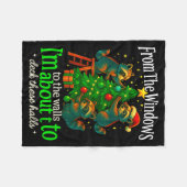 From The Windows To The Walls Raccoon Funny Christ フリースブランケット (正面(横))