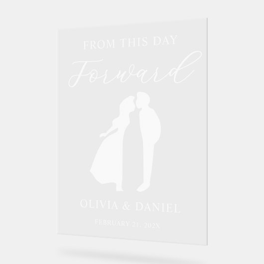 From This Day Forward Personalized Wedding Welcome アクリルサイン (傾斜)