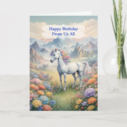 From Us All誕生日ユニコーン カード (正面)
