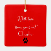 From Your Cat Siamese Meowy Christmas Ornament セラミックオーナメント (裏面)