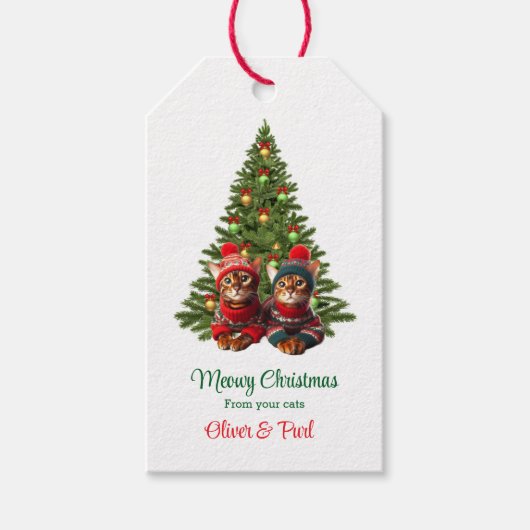 From Your Cats Christmas Giftラベル ギフトタグ (正面)