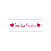 From Your Valentine with 2 Hearts Text Template セルフインキングスタンプ (デザイン)