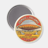 Fromage de Hollande Gouda Cheese Dirigeableラベル マグネット (正面/裏面)